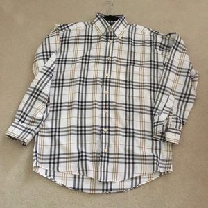 Men’s Burberry Light Plaid Long Sleeve Shirt
